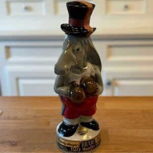 🇺🇸🫏 Vintage 1964 Democrat Donkey Ceramic Decanter with Top Hat